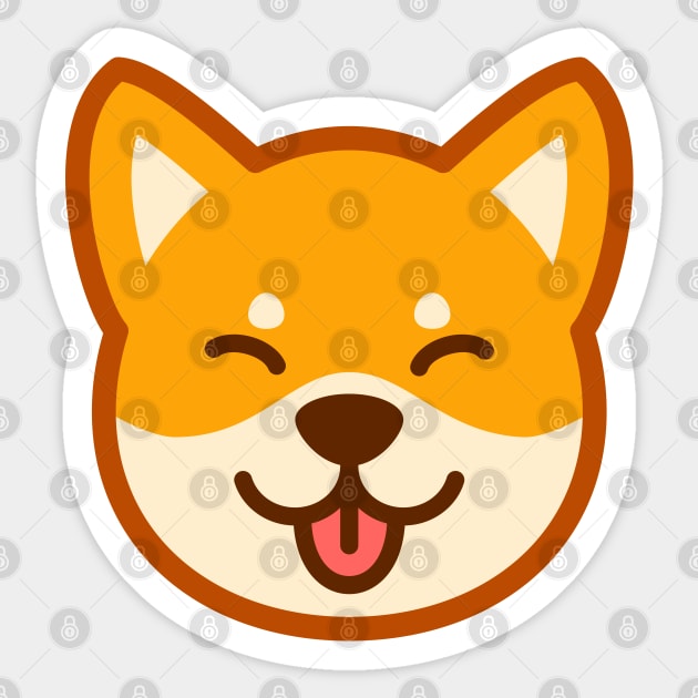 Gold Shiba: Eyes closed tongue Sticker by Red Wolf